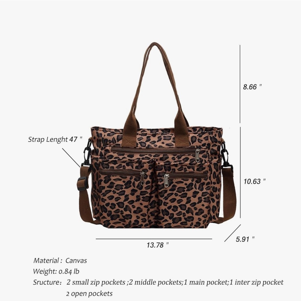 🆕 Large CanvasTote Purse with Multiple Pockets for Travel Daily Use - Picture 4 of 7